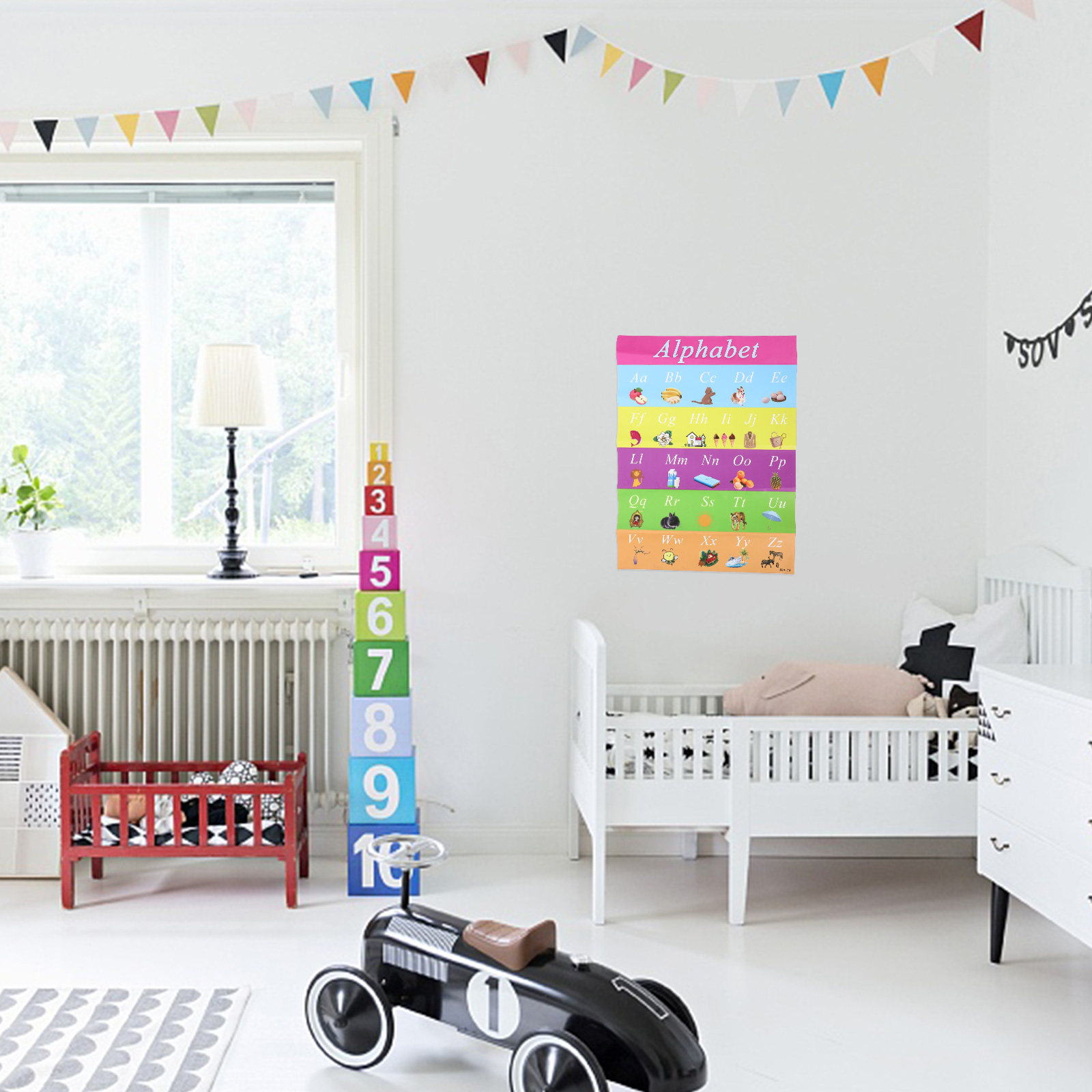 Kids Education Nursery - Vroegschoolse Educatieposter 30x40cm Zelfklevende Alfabetkaart Kinderkamer