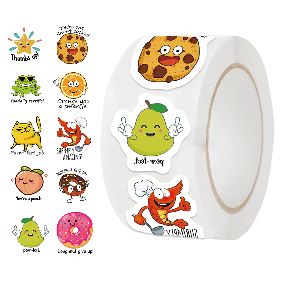 Kids Education Motivation - 500 stks roll Leuke Decal Student