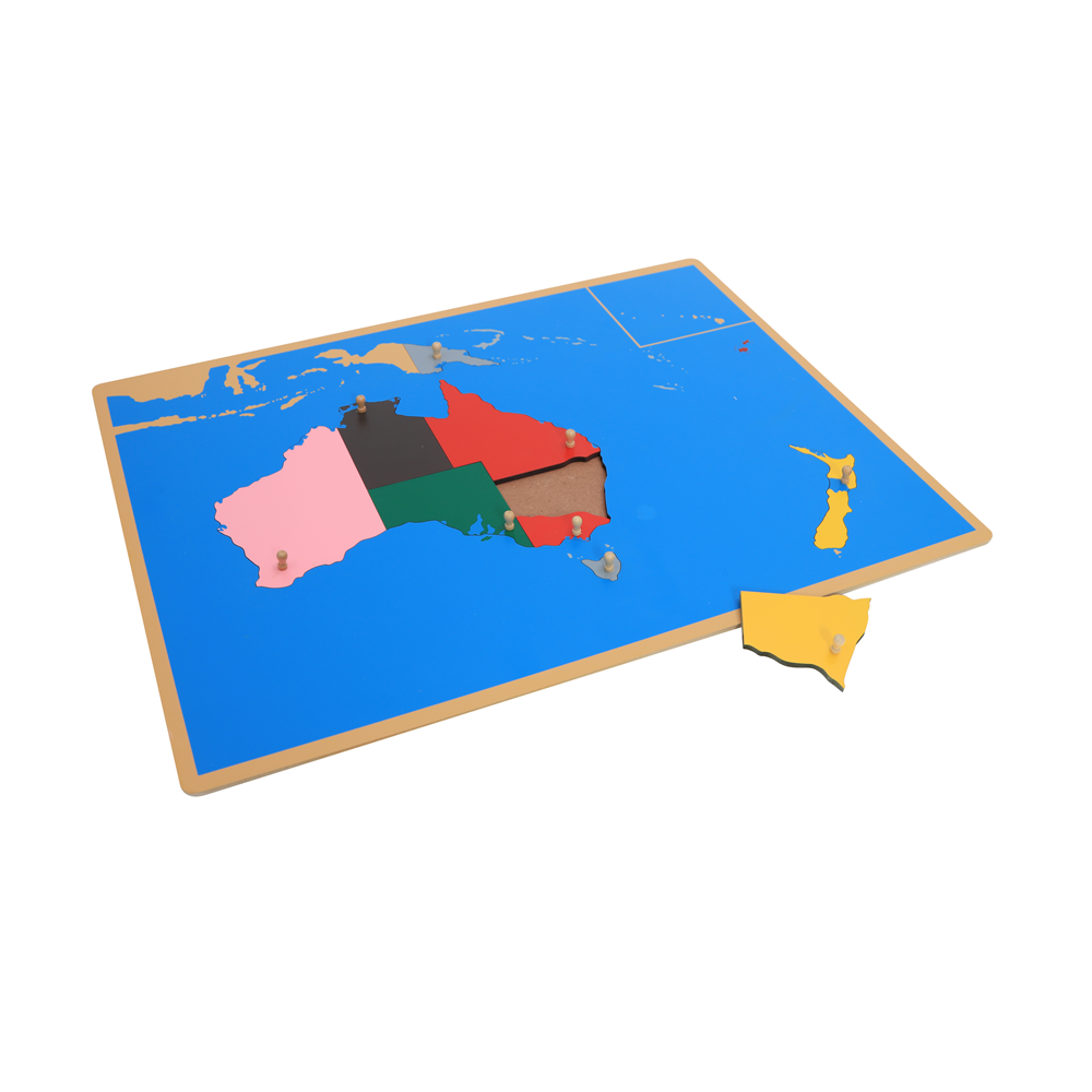 Kids Education In Australia - Houten puzzel Kaart van Australië Montessori