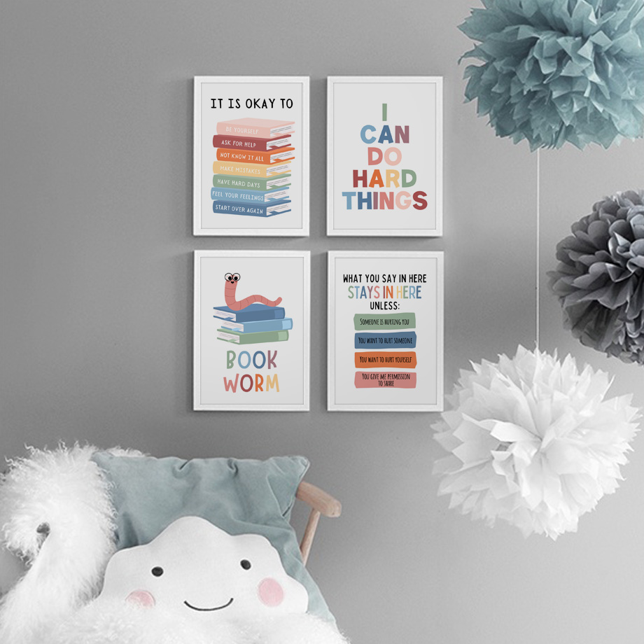 Kids Education Motivation - Engelse onderwijscitaten Motiverende klasposters en print