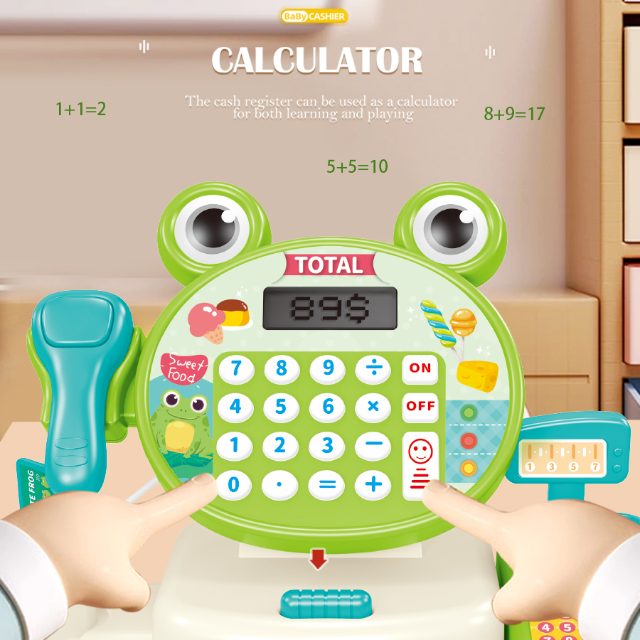 Kids Education Calculator - Kassa-speelgoed voor kinderen, rollenspel supermarkt kassa