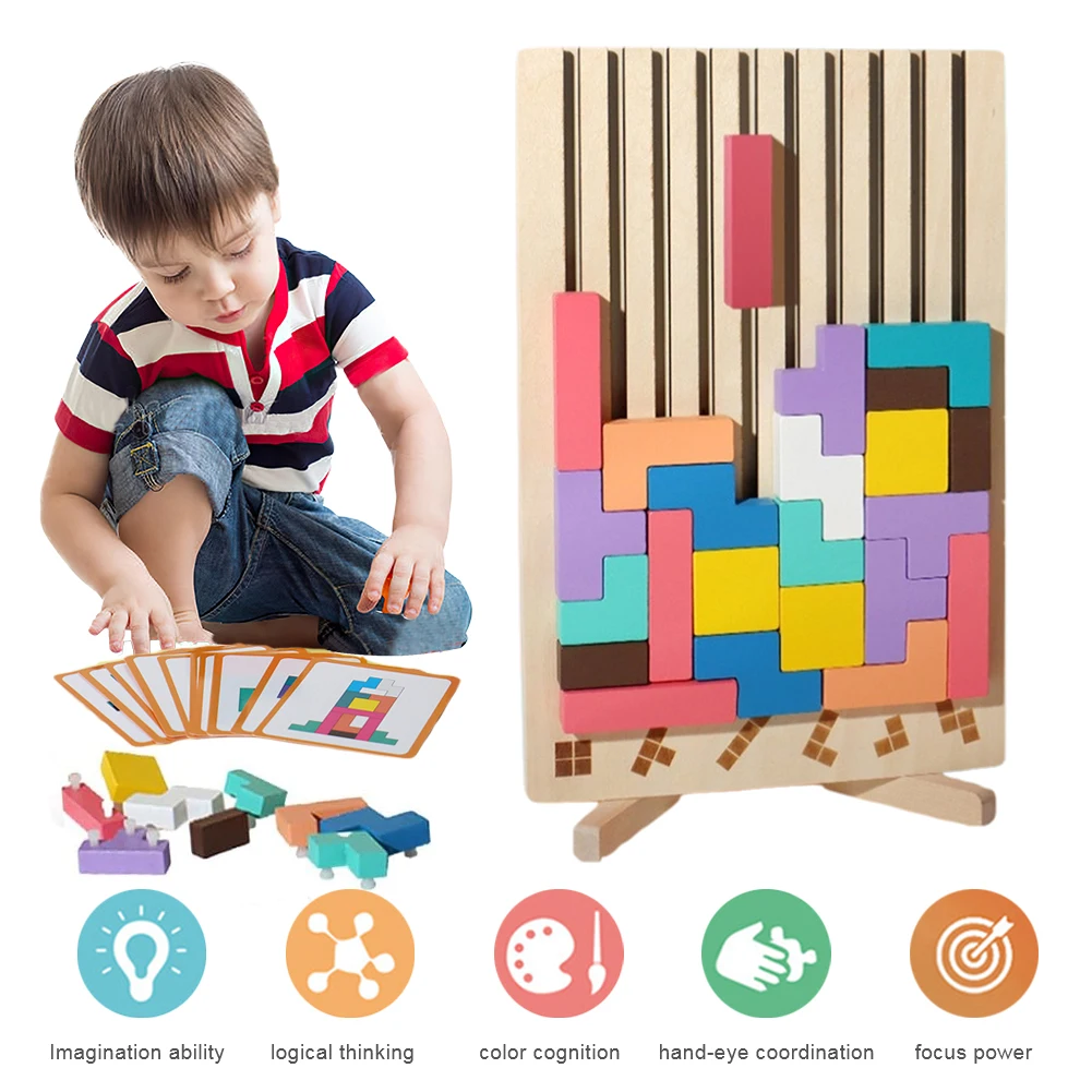 3D Houten Tetris-puzzel - Educ - Kids Education Level recensie en prijs