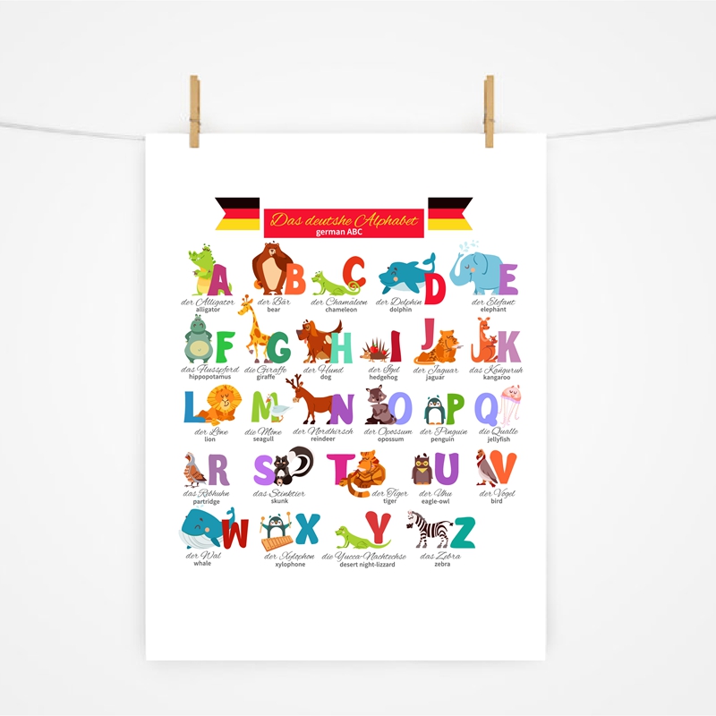 Duits alfabet met dieren kinde - Kids Education Nursery recensie en prijs