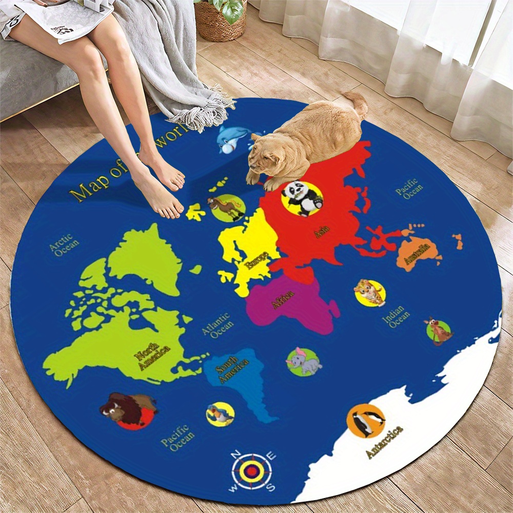 Wereldkaart rond tapijt flanel - Kids Education Nursery recensie en prijs